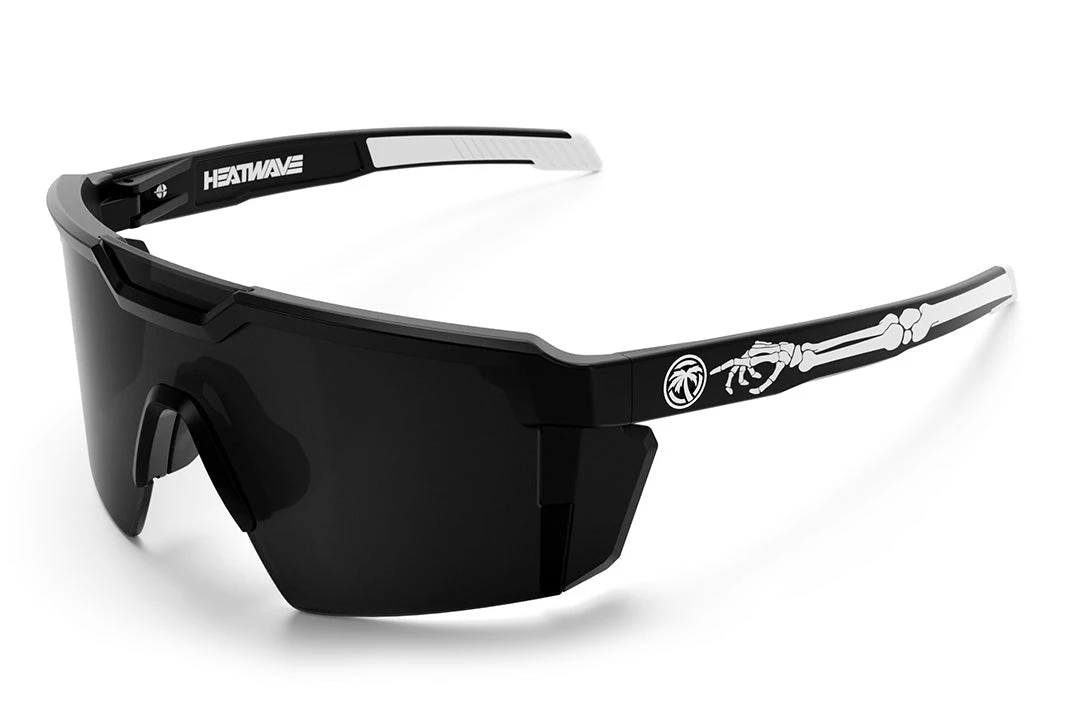 Future Tech Sunglasses: Bones Customs Z87+ Future Tech Sunglasses: Bones Customs Z87+ -Heat Wave Visual Black Bones Side
