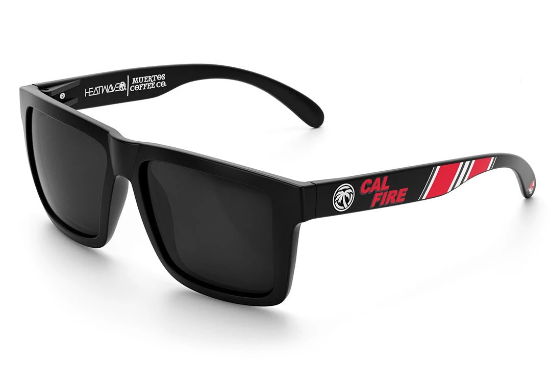 XL VISE Z87 Sunglasses: Cal Fire / Muertos Customs XL VISE Z87 Sunglasses: Cal Fire / Muertos Customs -Heat Wave Visual CalFire Black Angle