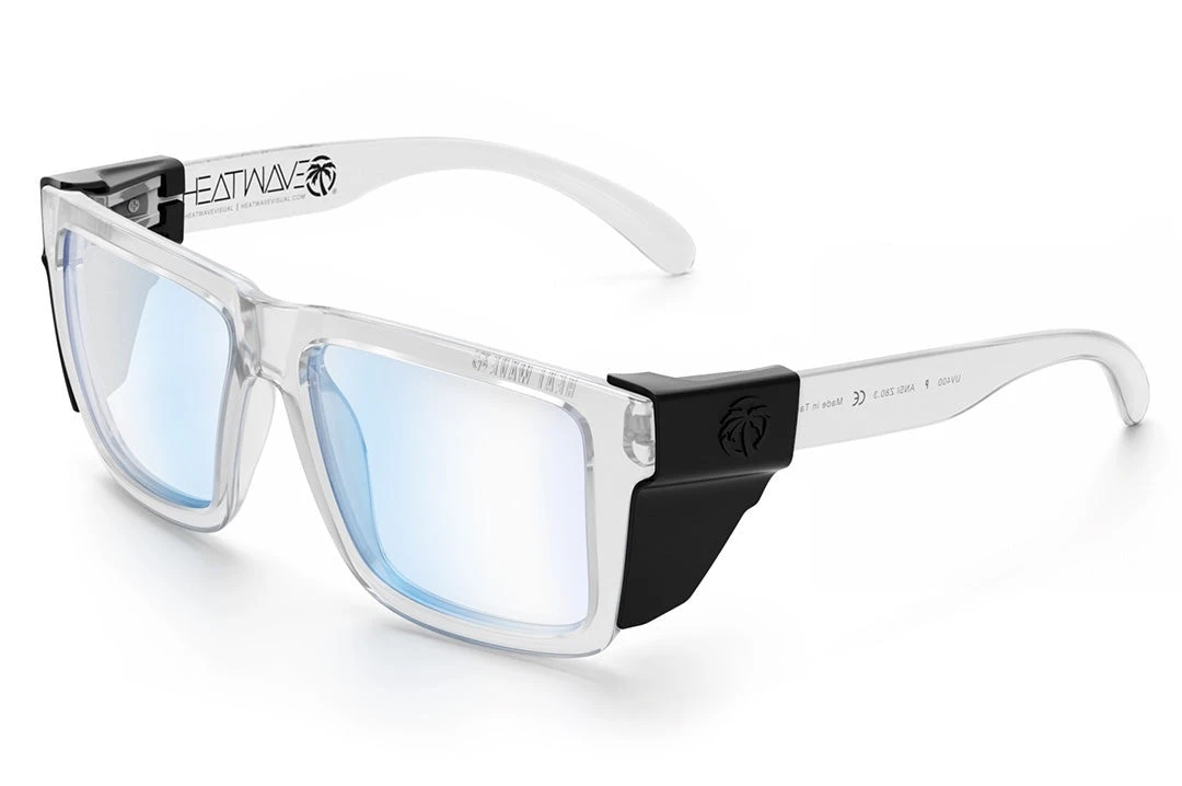 XL VISE Z87 Sunglasses Vapor Clear Frame: Blue Light Blocking XL VISE Z87 Sunglasses Vapor Clear Frame: Blue Light Blocking -Heat Wave Visual Clear Blue Light Angle Black
