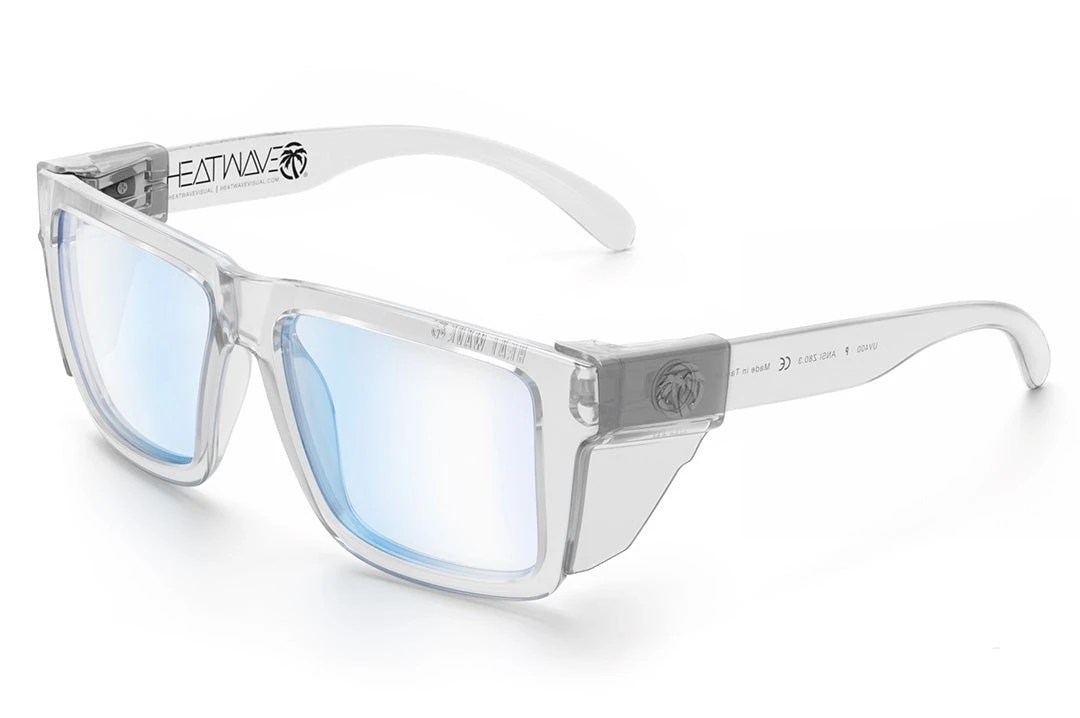 XL VISE Z87 Sunglasses Vapor Clear Frame: Blue Light Blocking XL VISE Z87 Sunglasses Vapor Clear Frame: Blue Light Blocking -Heat Wave Visual Clear Blue Light Angle Clear