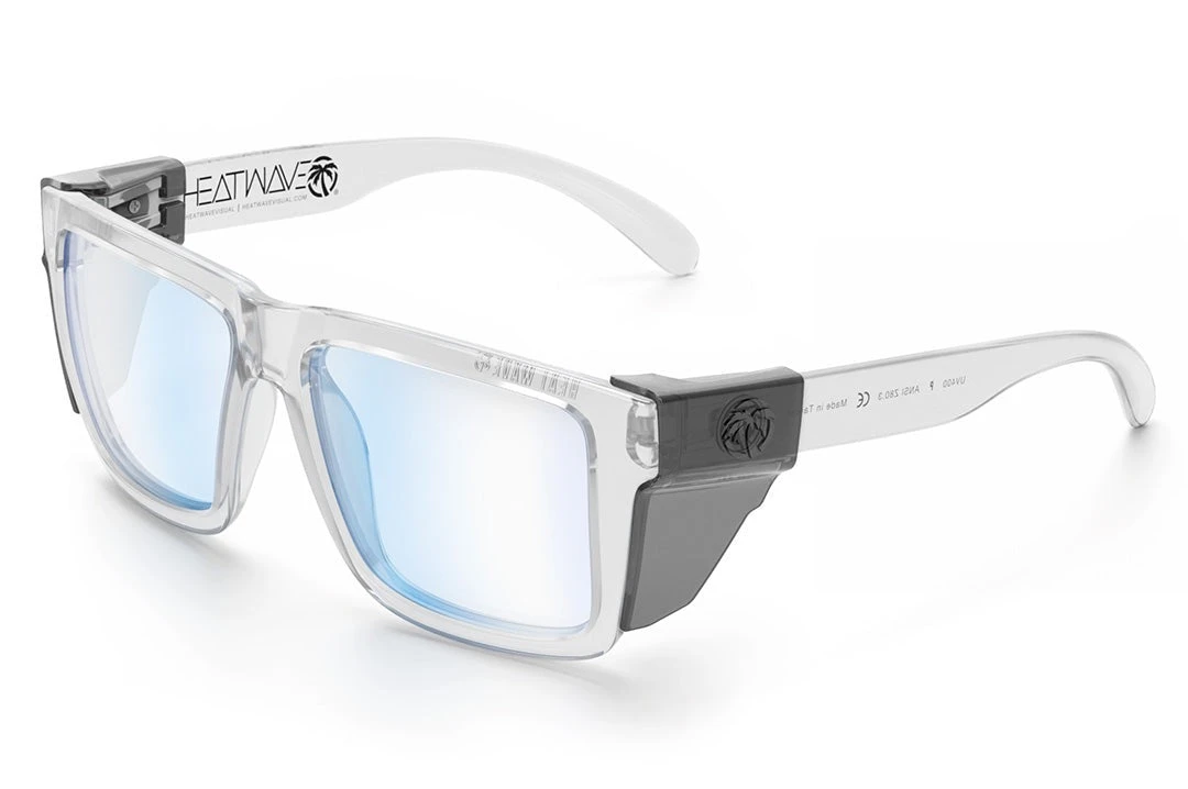 XL VISE Z87 Sunglasses Vapor Clear Frame: Blue Light Blocking XL VISE Z87 Sunglasses Vapor Clear Frame: Blue Light Blocking -Heat Wave Visual Clear Blue Light Angle Smoke