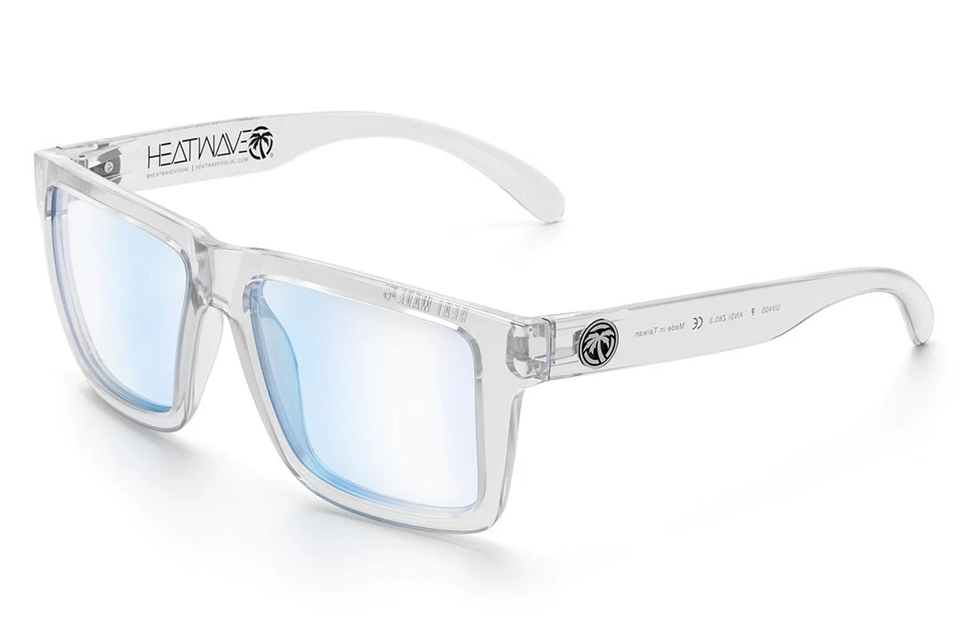 XL VISE Z87 Sunglasses Vapor Clear Frame: Blue Light Blocking XL VISE Z87 Sunglasses Vapor Clear Frame: Blue Light Blocking -Heat Wave Visual Clear Blue Light Angle