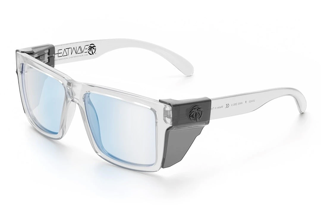 VISE Z87 Sunglasses Vapor Clear Frame: Blue Light Blocking Lens VISE Z87 Sunglasses Vapor Clear Frame: Blue Light Blocking Lens -Heat Wave Visual Clear Clear Blue Light Angle Smoke