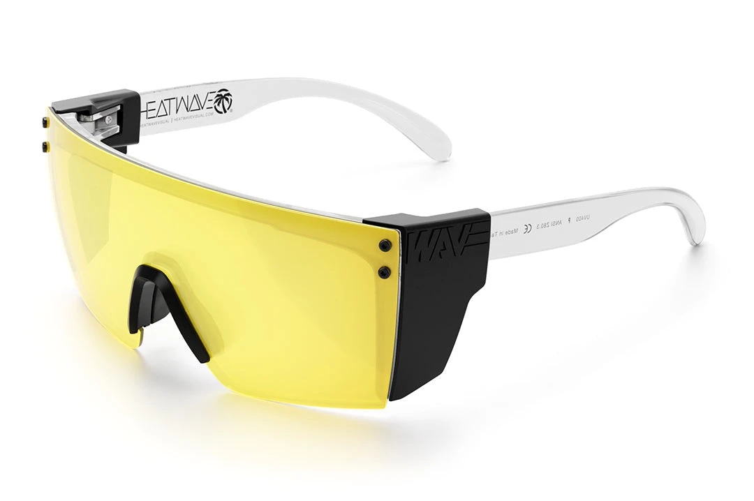 Lazer Face Glasses: HI-VIS YELLOW Z87 Lazer Face Glasses: HI-VIS YELLOW Z87 -Heat Wave Visual Clear Hi Vis Yellow Angle Black