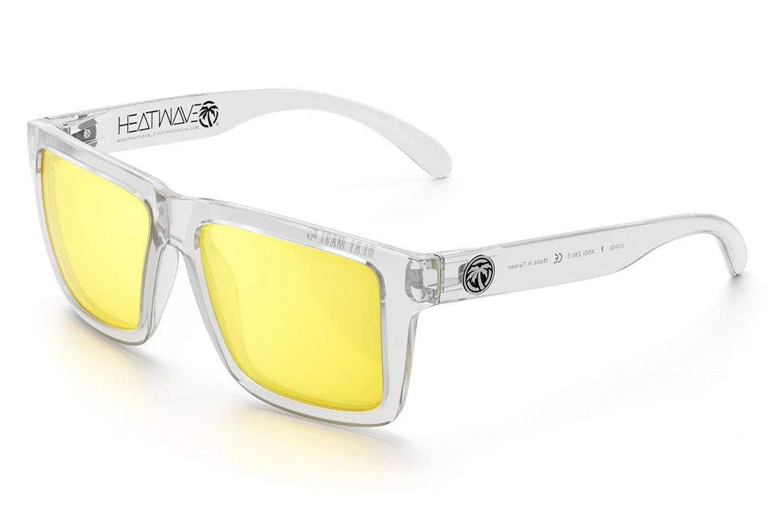 XL VISE Z87 Sunglasses Vapor Clear: XL VISE Z87 Sunglasses Vapor Clear: -Heat Wave Visual Clear Hi Vis Yellow Angle 98b52973 121d 48a2 80a1 569025c8d082