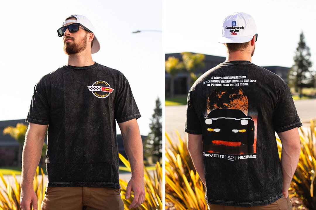 Heat Wave X Chevrolet / Corvette Moon T-Shirt CARBON Heat Wave X Chevrolet / Corvette Moon T-Shirt CARBON -Heat Wave Visual Corvette Moon tshirt