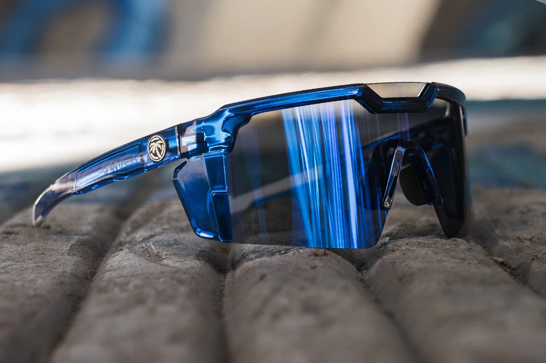 Future Tech Sunglasses: Neon Blue Frame Z87+ Future Tech Sunglasses: Neon Blue Frame Z87+ -Heat Wave Visual Neon Future Tech
