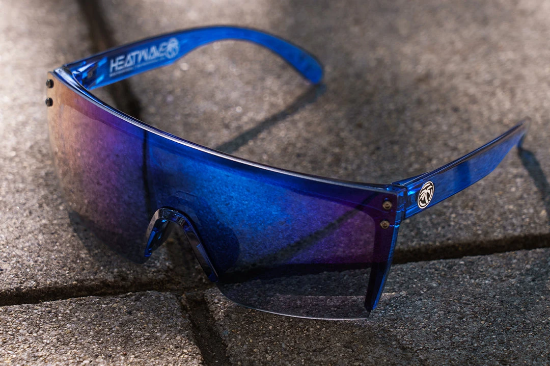 Lazer Face Sunglasses: Neon Blue Z87 Lazer Face Sunglasses: Neon Blue Z87 -Heat Wave Visual Neon Lazer