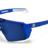 Future Tech Sunglasses: Neon Blue Frame Z87+ -Heat Wave Visual Neon Blue Side