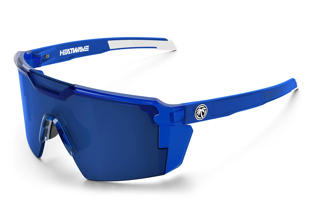 Future Tech Sunglasses: Neon Blue Frame Z87+ Future Tech Sunglasses: Neon Blue Frame Z87+ -Heat Wave Visual Neon Blue Side