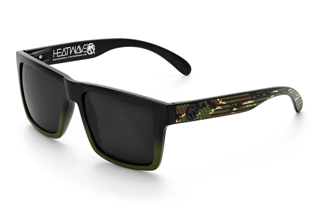 VISE Sunglasses: OD Fader CamoCom Customs VISE Sunglasses: OD Fader CamoCom Customs -Heat Wave Visual OD Fader CamoCom Black Angle