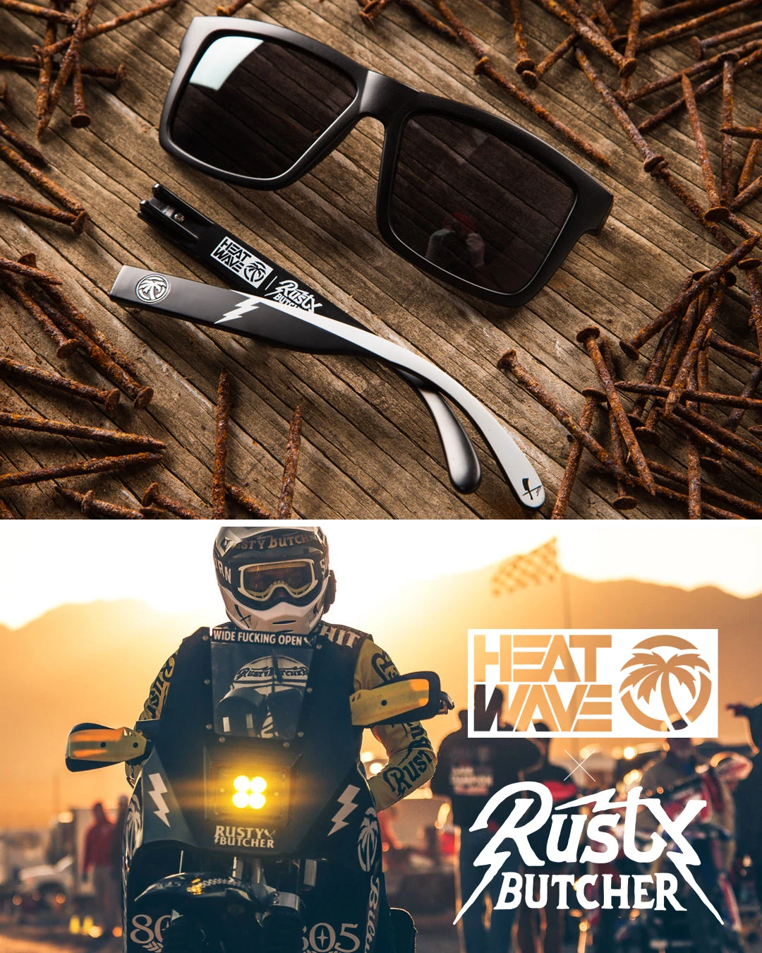 VISE Sunglasses: Rusty Butcher Customs VISE Sunglasses: Rusty Butcher Customs -Heat Wave Visual