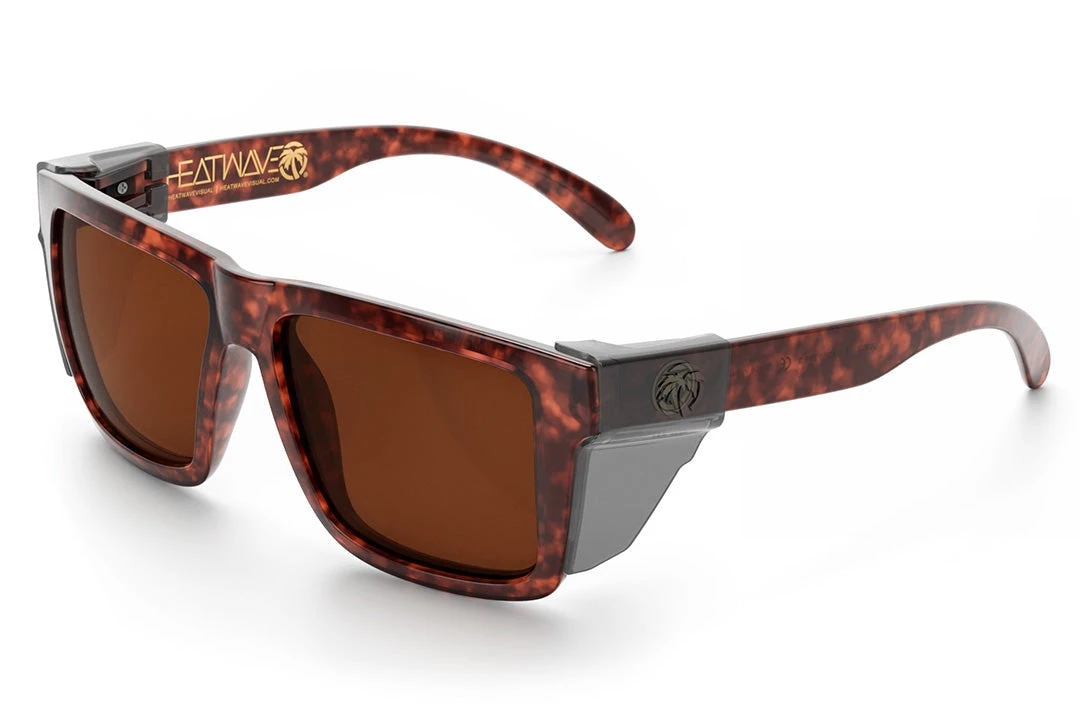 XL VISE Z87 Sunglasses Tortoise Frame: XL VISE Z87 Sunglasses Tortoise Frame: -Heat Wave Visual Tortoise Brown Angle Smoke