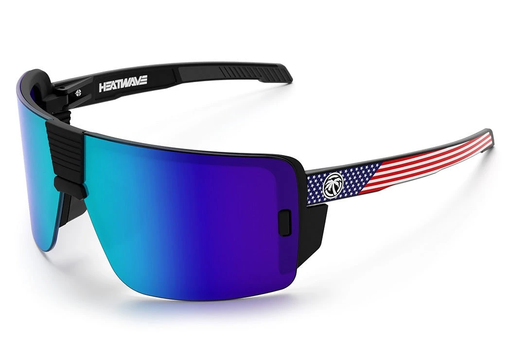 Vector Sunglasses: USA Stars and Stripes Customs Z87+ Vector Sunglasses: USA Stars And Stripes Customs Z87+ -Heat Wave Visual USA Galaxy Angle