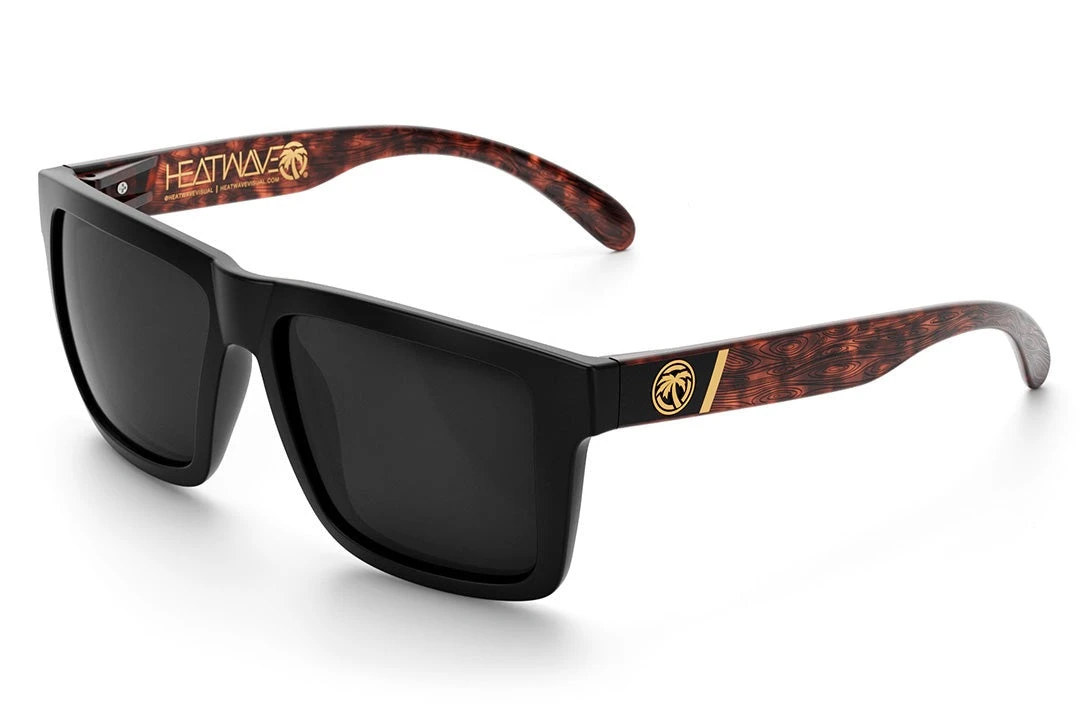 XL VISE Sunglasses: Woodgrain Customs XL VISE Sunglasses: Woodgrain Customs -Heat Wave Visual Woodgrain Custom Black Angle