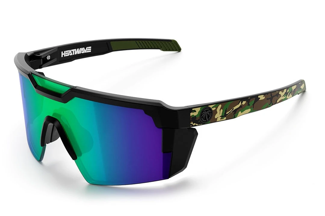 Future Tech Sunglasses: Woodland Camo Customs Z87+ Future Tech Sunglasses: Woodland Camo Customs Z87+ -Heat Wave Visual Woodland Camo Side