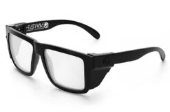 XL VISE Z87 Sunglasses Black Frame: Clear Lens -Heat Wave Visual XLClearBSS