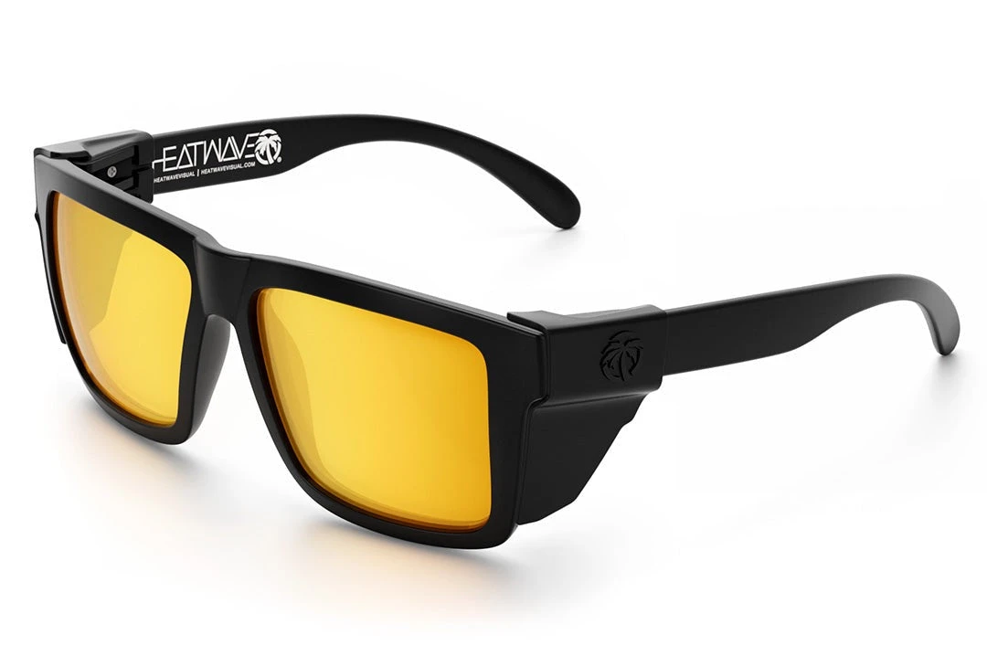 XL VISE Z87 Sunglasses Black Frame: Gold Lens XL VISE Z87 Sunglasses Black Frame: Gold Lens -Heat Wave Visual XLGoldBSS