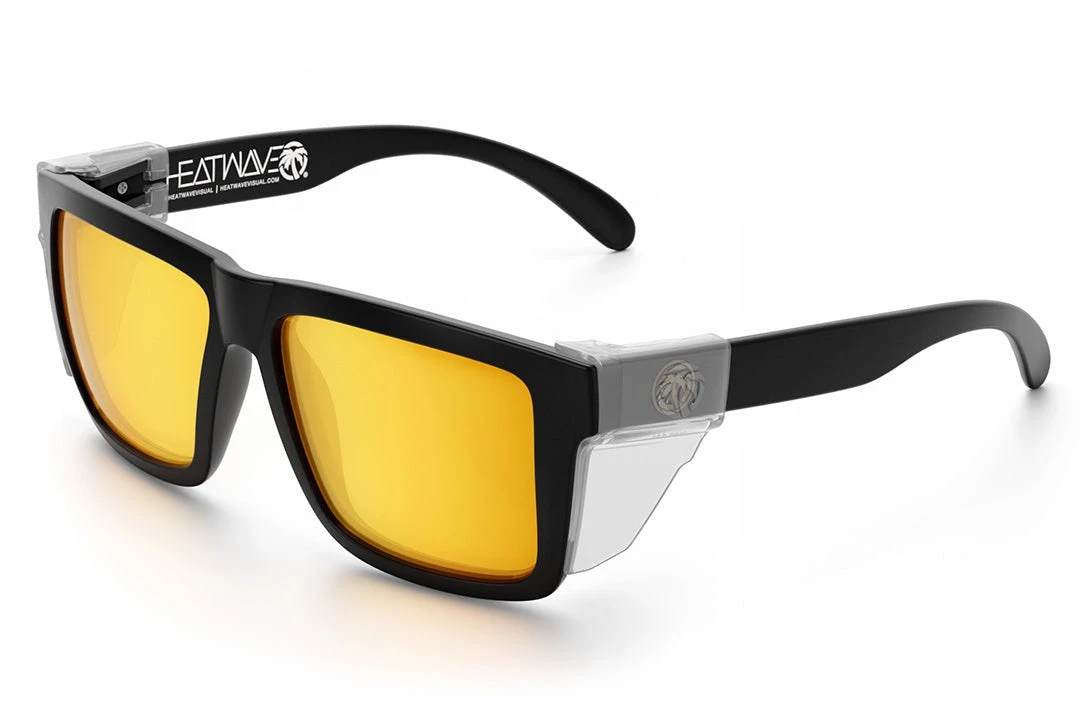 XL VISE Z87 Sunglasses Black Frame: Gold Lens XL VISE Z87 Sunglasses Black Frame: Gold Lens -Heat Wave Visual XLGoldCSS