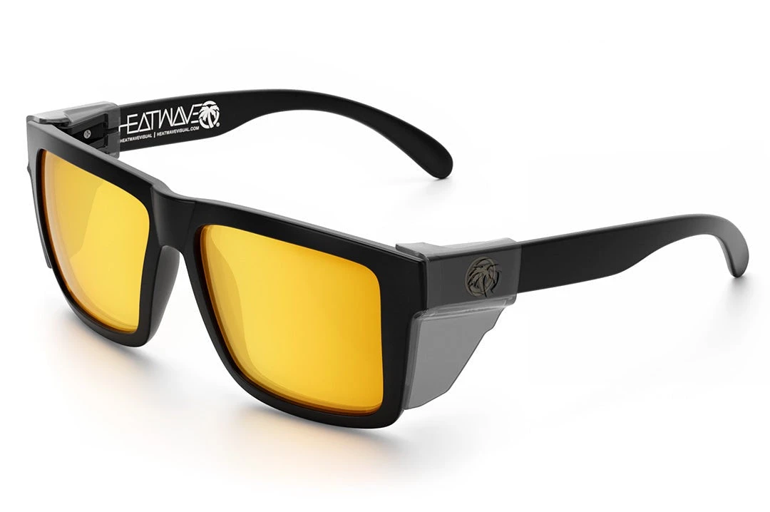 XL VISE Z87 Sunglasses Black Frame: Gold Lens XL VISE Z87 Sunglasses Black Frame: Gold Lens -Heat Wave Visual XLGoldGSS