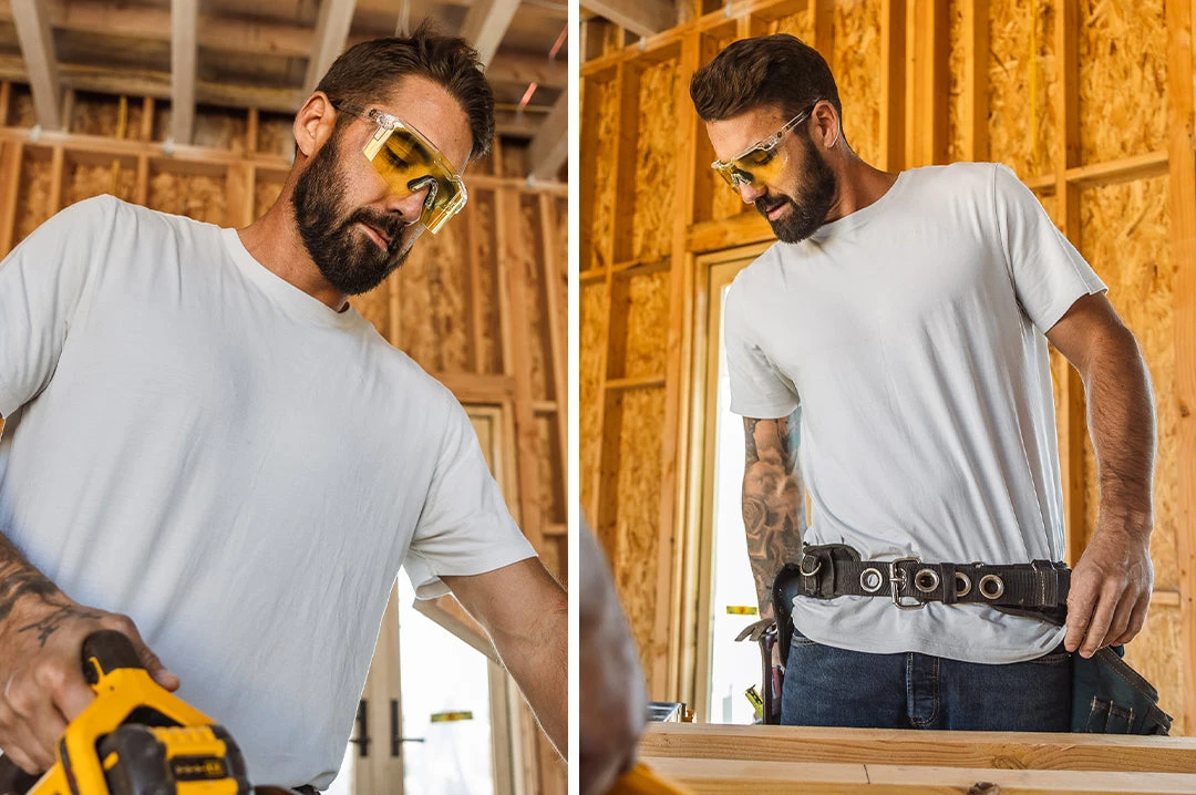 Future Tech Sunglasses: Vapor Clear Frame Hi-Vis Yellow Lens Z87+ Future Tech Sunglasses: Vapor Clear Frame Hi-Vis Yellow Lens Z87+ -Heat Wave Visual future hivis