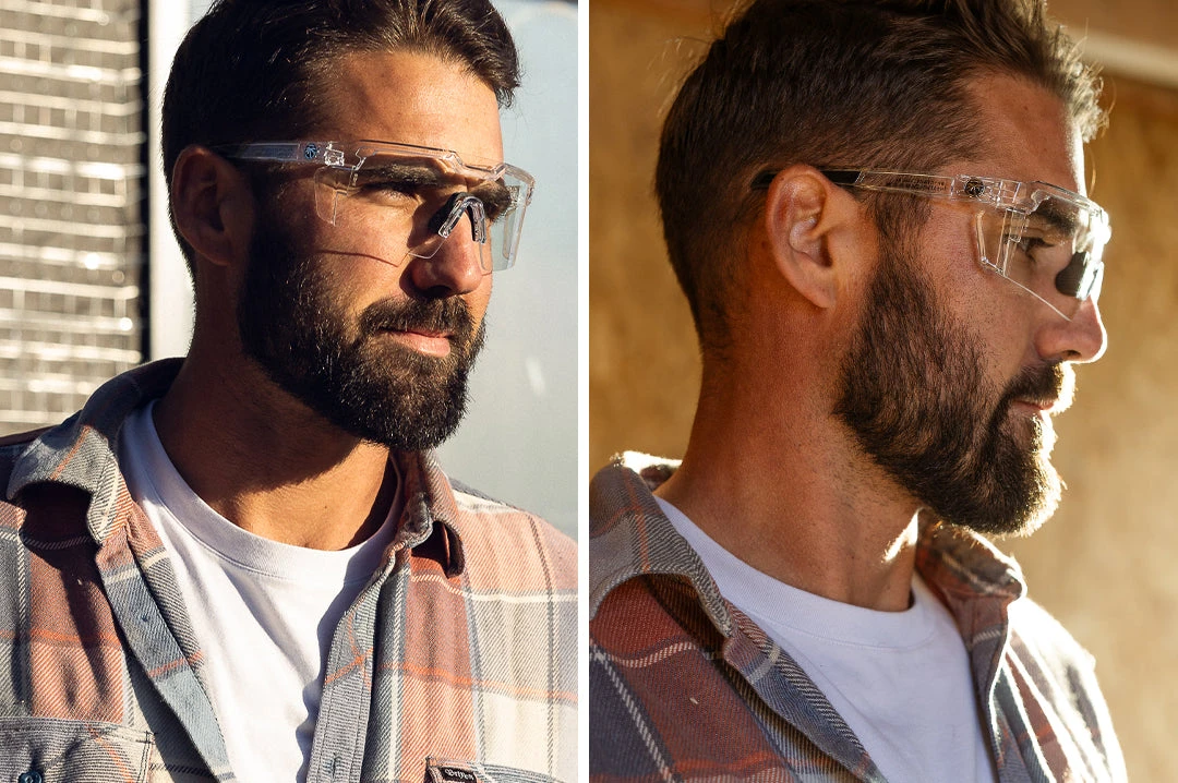 Future Tech Glasses: Vapor Clear Frame Anti Fog Clear Lens Z87+ Future Tech Glasses: Vapor Clear Frame Anti Fog Clear Lens Z87+ -Heat Wave Visual future tech clear