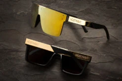 Quatro Sunglasses: Black/Gold Metal Customs 4 Quatro Sunglasses: Black/Gold Metal Customs -Heat Wave Visual goldmetal