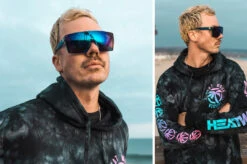 Lazer Face Sunglasses: Neon Blue Z87 4 Lazer Face Sunglasses: Neon Blue Z87 -Heat Wave Visual lazer neon blue